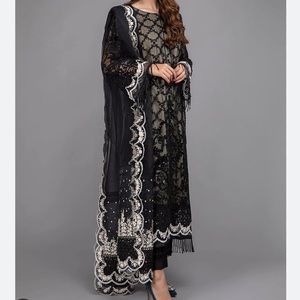 Maria b black chiffon dress size S Pakistani dress